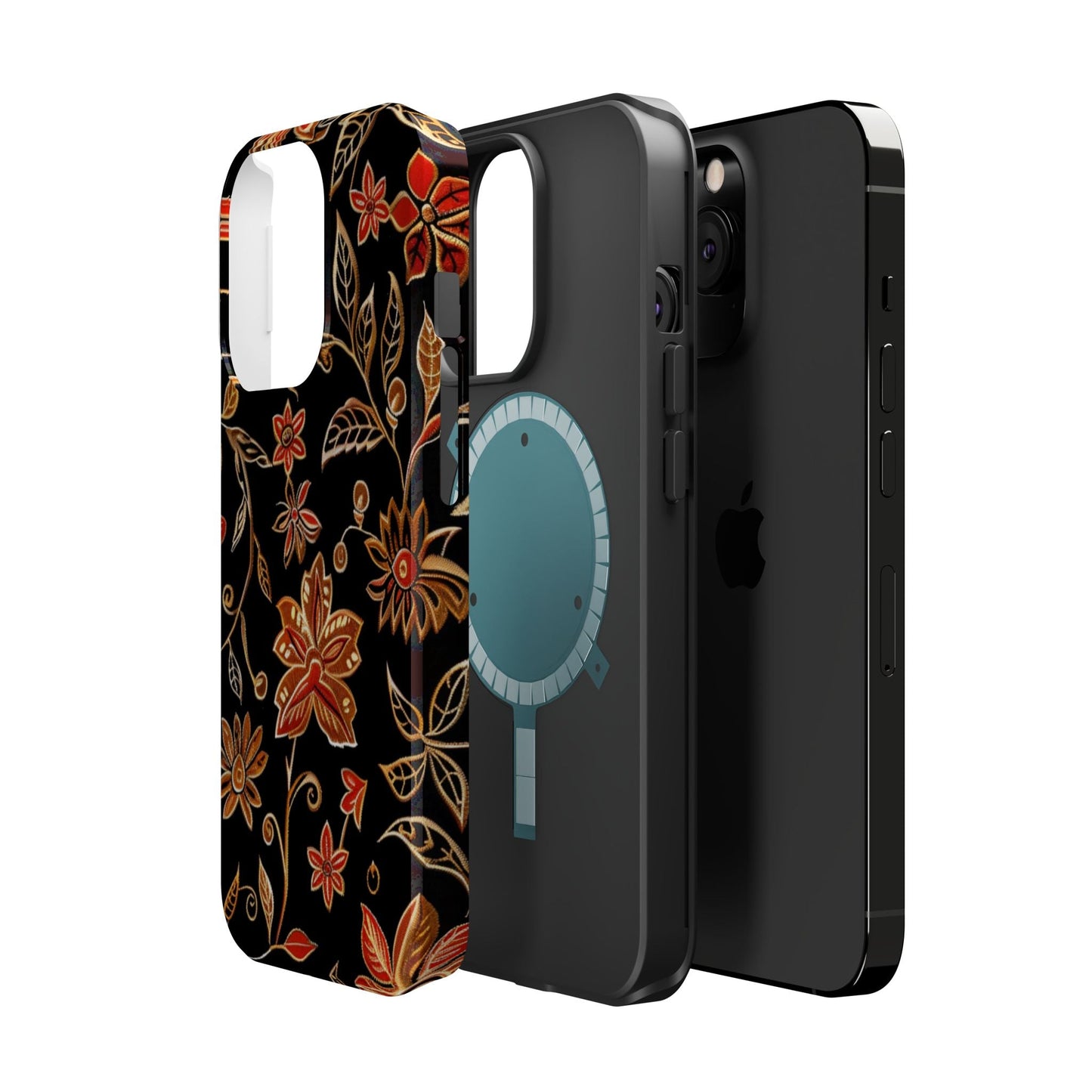 Floral Noir Magnetic Impact - Resistant Phone Case - DIGITAL X