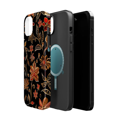 Floral Noir Magnetic Impact - Resistant Phone Case - DIGITAL X