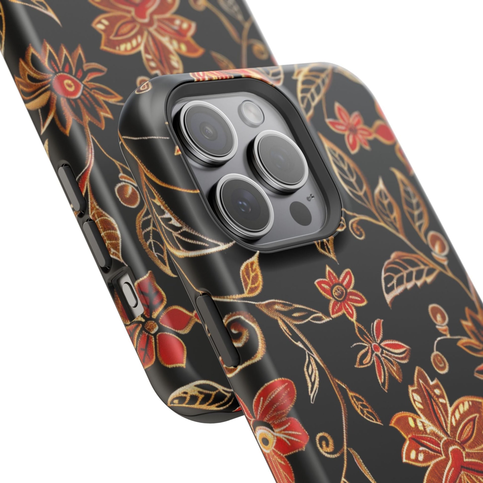 Floral Noir Magnetic Impact - Resistant Phone Case - DIGITAL X