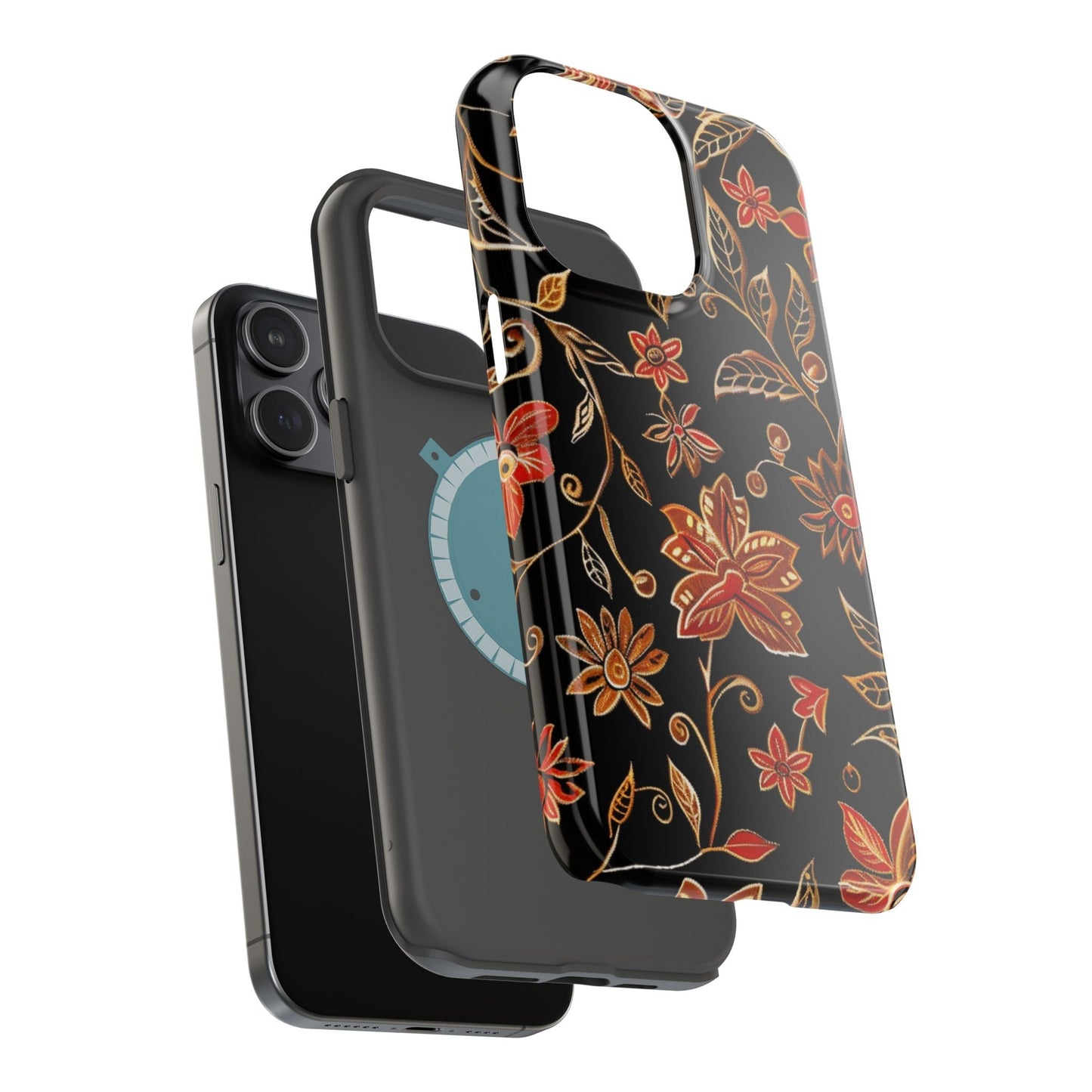 Floral Noir Magnetic Impact - Resistant Phone Case - DIGITAL X