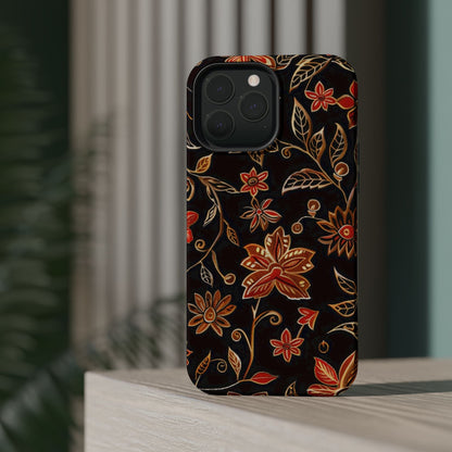 Floral Noir Magnetic Impact - Resistant Phone Case - DIGITAL X