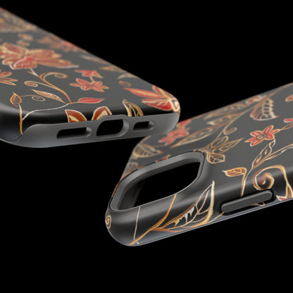 Floral Noir Magnetic Impact - Resistant Phone Case - DIGITAL X