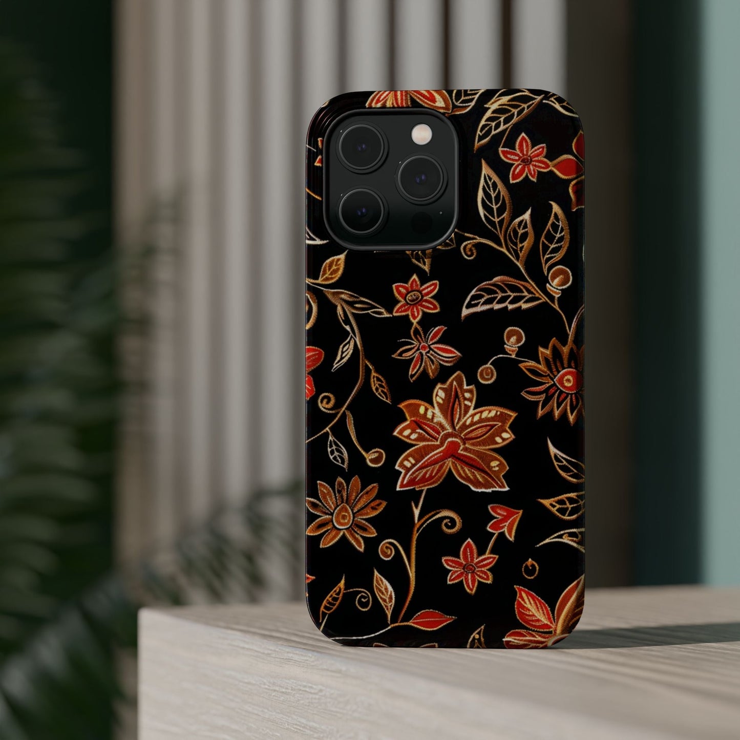 Floral Noir Magnetic Impact - Resistant Phone Case - DIGITAL X