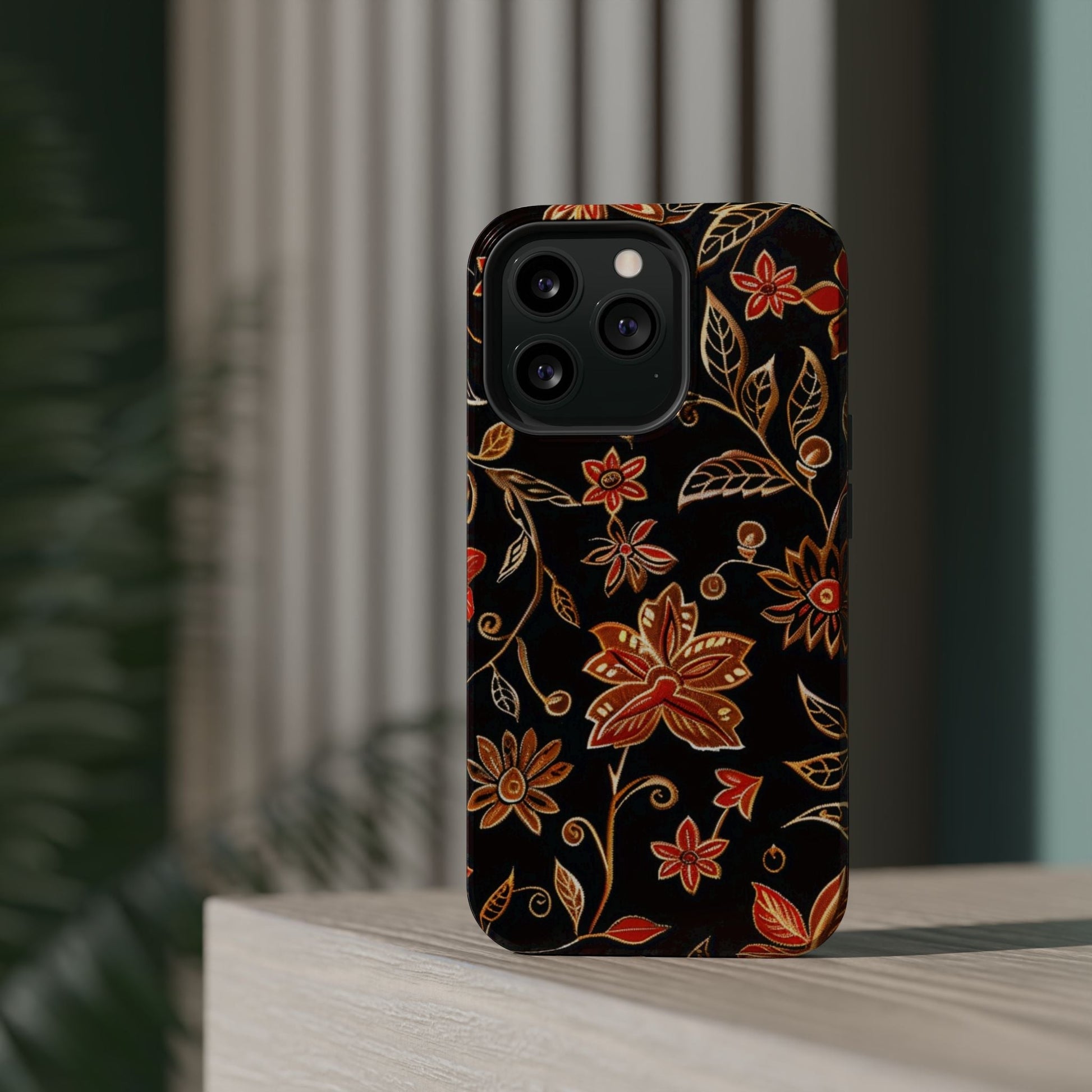 Floral Noir Magnetic Impact - Resistant Phone Case - DIGITAL X