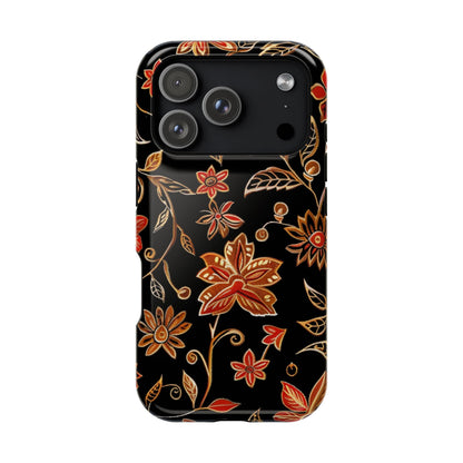 Floral Noir Magnetic Impact - Resistant Phone Case - DIGITAL X