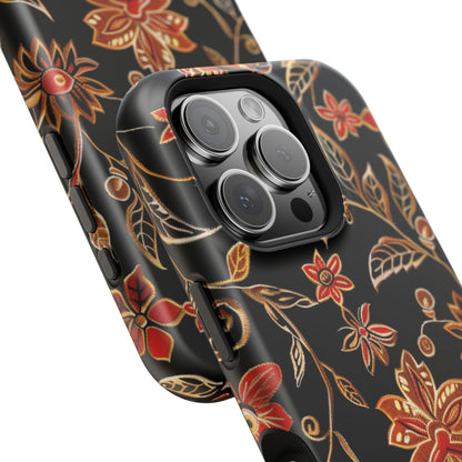 Floral Noir Magnetic Impact - Resistant Phone Case - DIGITAL X