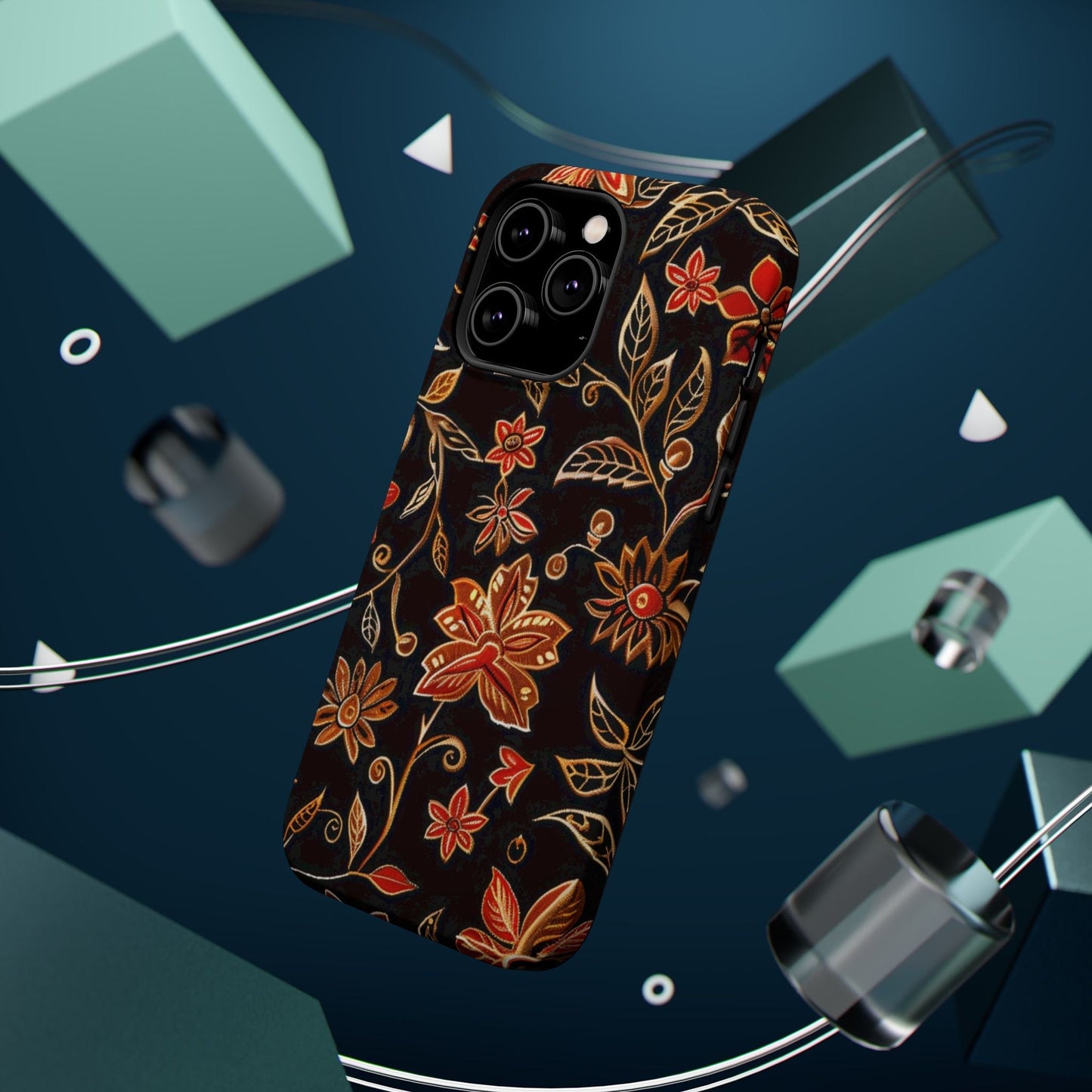Floral Noir Magnetic Impact - Resistant Phone Case - DIGITAL X