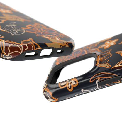 Floral Outline Magnetic Impact Phone Case - DIGITAL X
