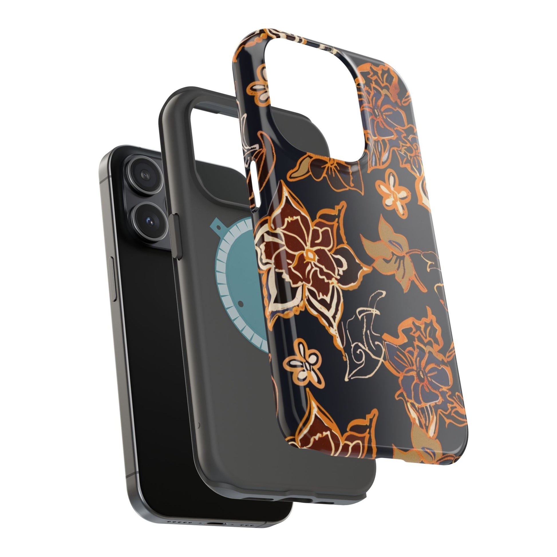 Floral Outline Magnetic Impact Phone Case - DIGITAL X