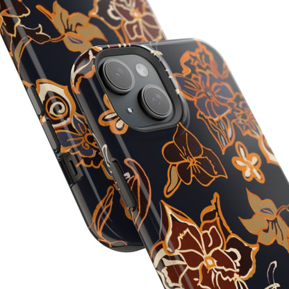 Floral Outline Magnetic Impact Phone Case - DIGITAL X