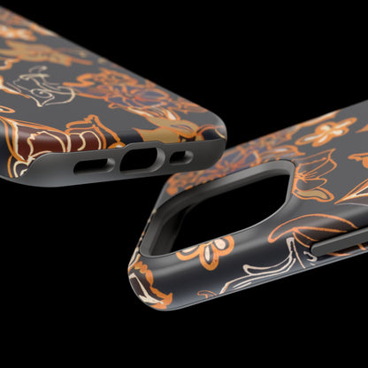 Floral Outline Magnetic Impact Phone Case - DIGITAL X