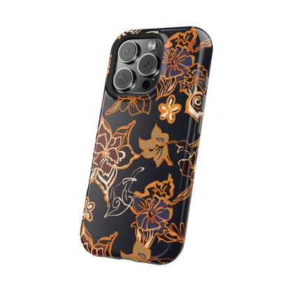 Floral Outline Magnetic Impact Phone Case - DIGITAL X