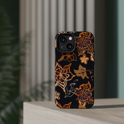 Floral Outline Magnetic Impact Phone Case - DIGITAL X