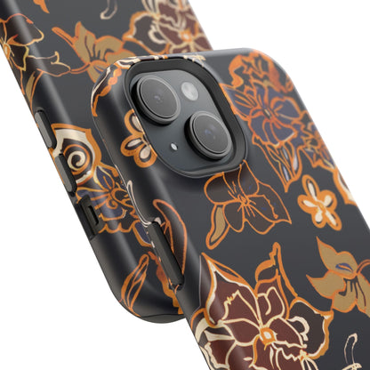 Floral Outline Magnetic Impact Phone Case - DIGITAL X