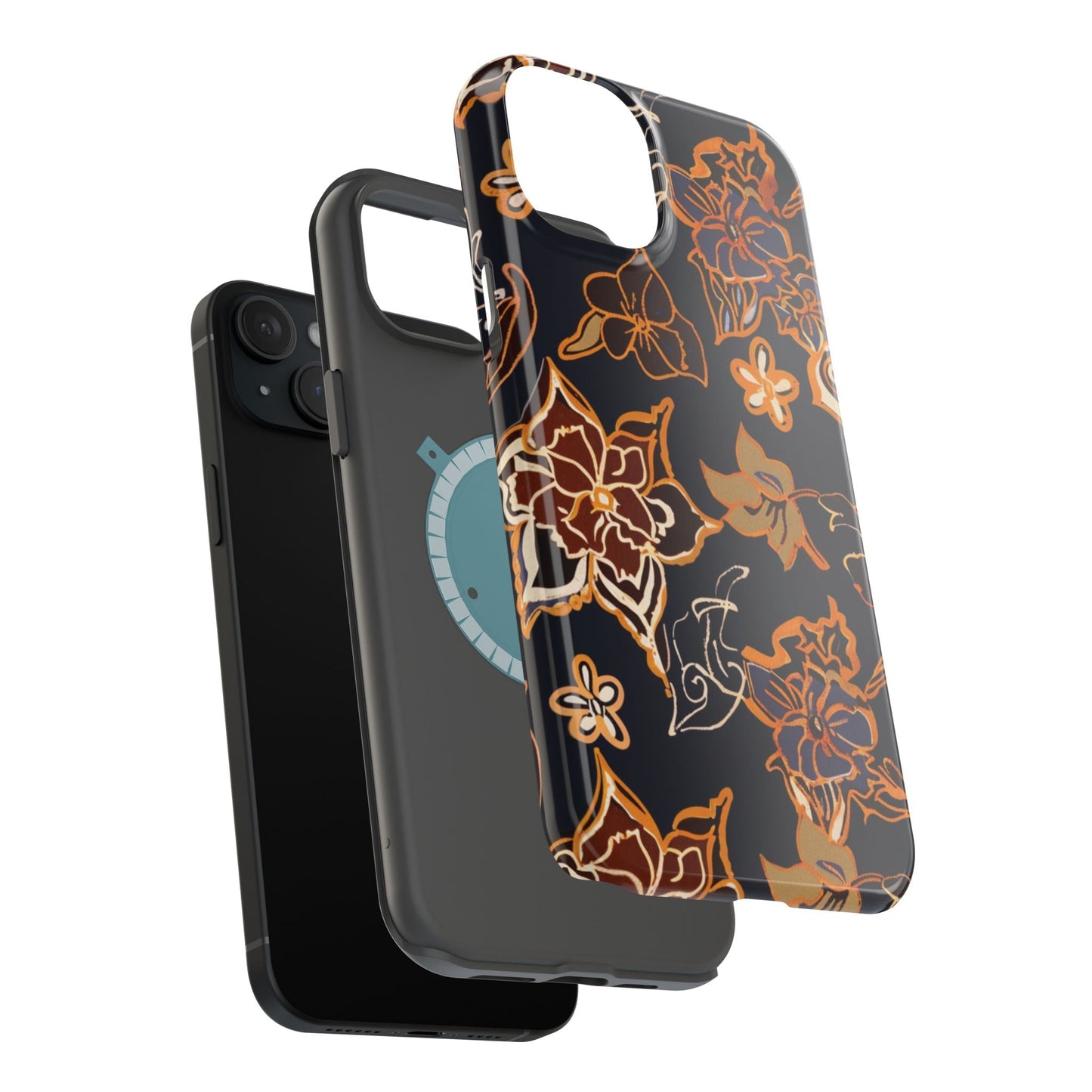 Floral Outline Magnetic Impact Phone Case - DIGITAL X