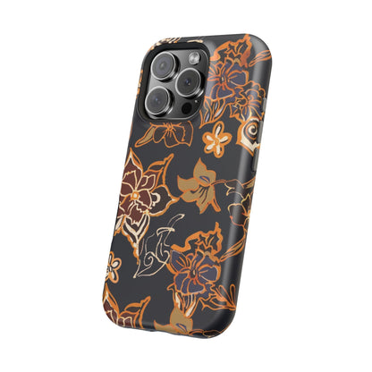 Floral Outline Magnetic Impact Phone Case - DIGITAL X