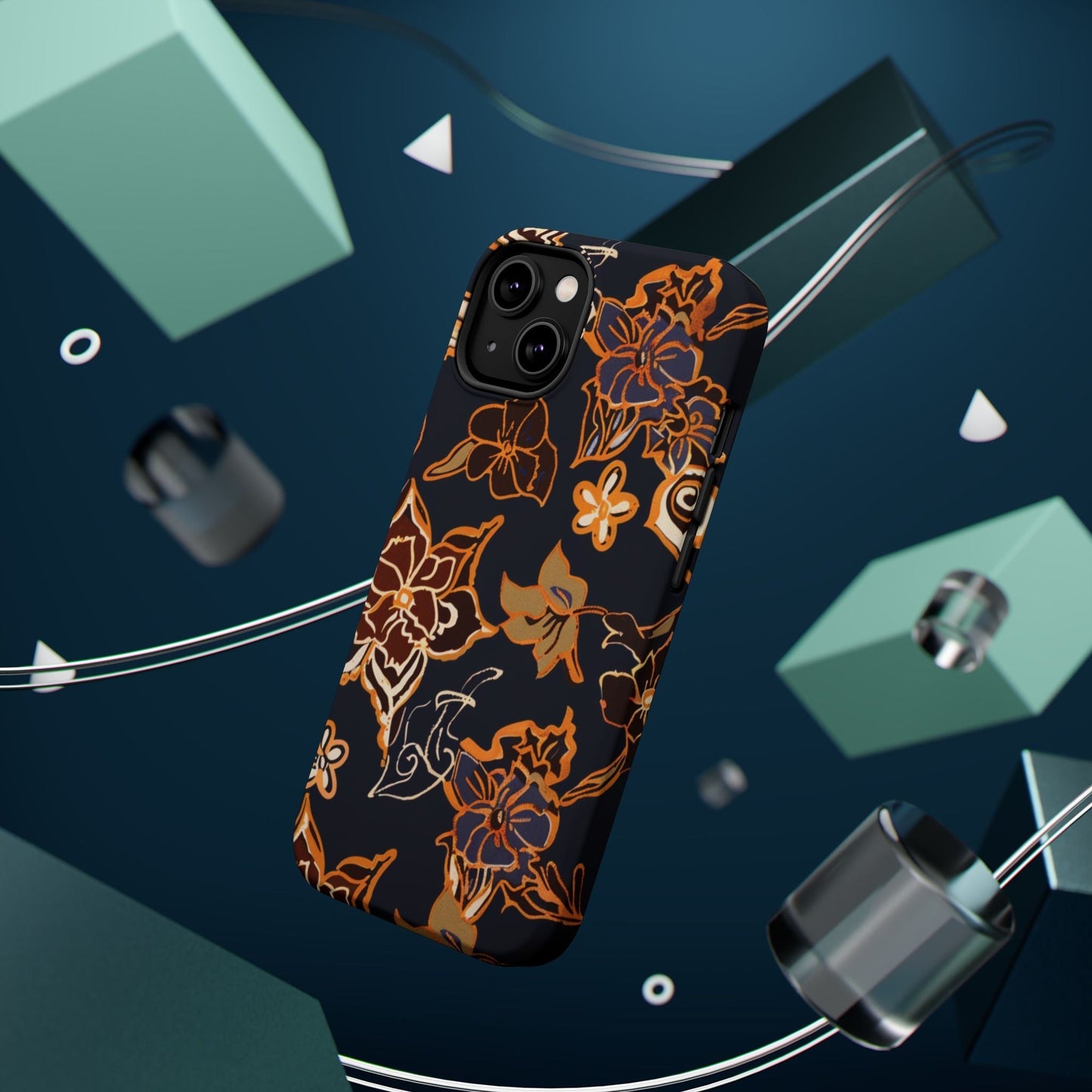 Floral Outline Magnetic Impact Phone Case - DIGITAL X
