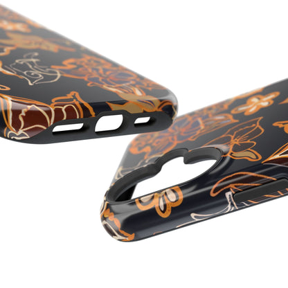 Floral Outline Magnetic Impact Phone Case - DIGITAL X