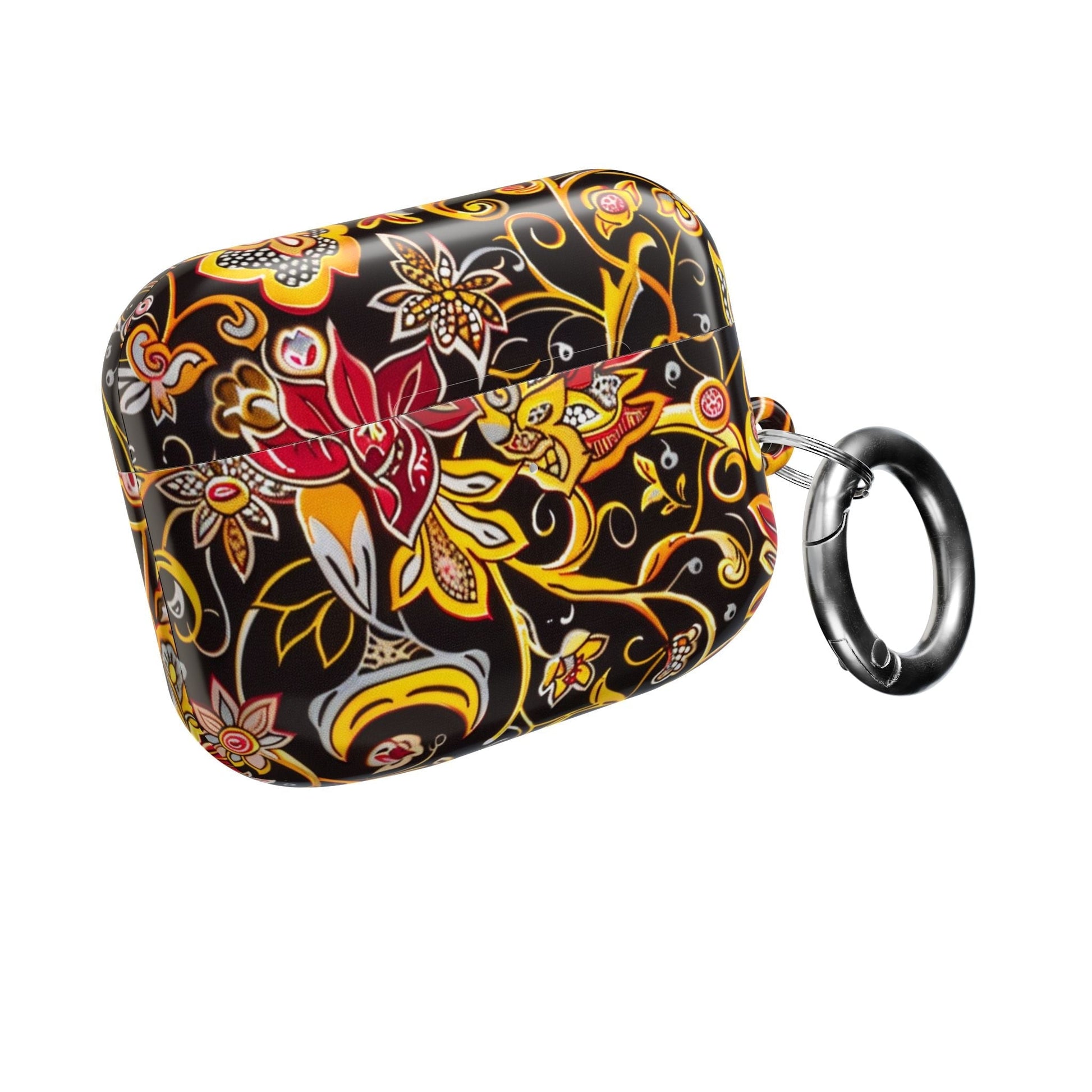 Floral Paisley AirPod Case — Black & Gold Decorative Protective Cover - DIGITAL X