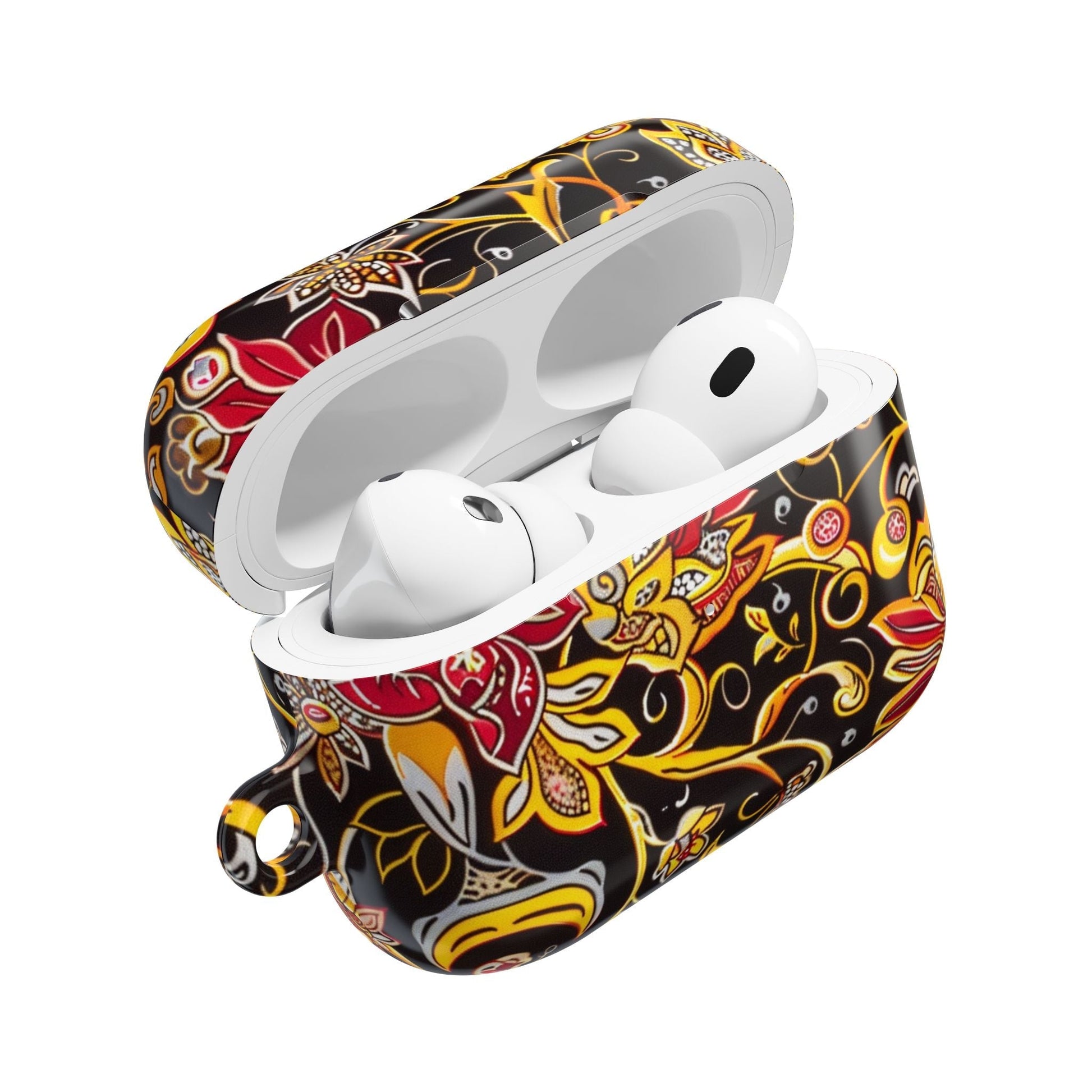 Floral Paisley AirPod Case — Black & Gold Decorative Protective Cover - DIGITAL X