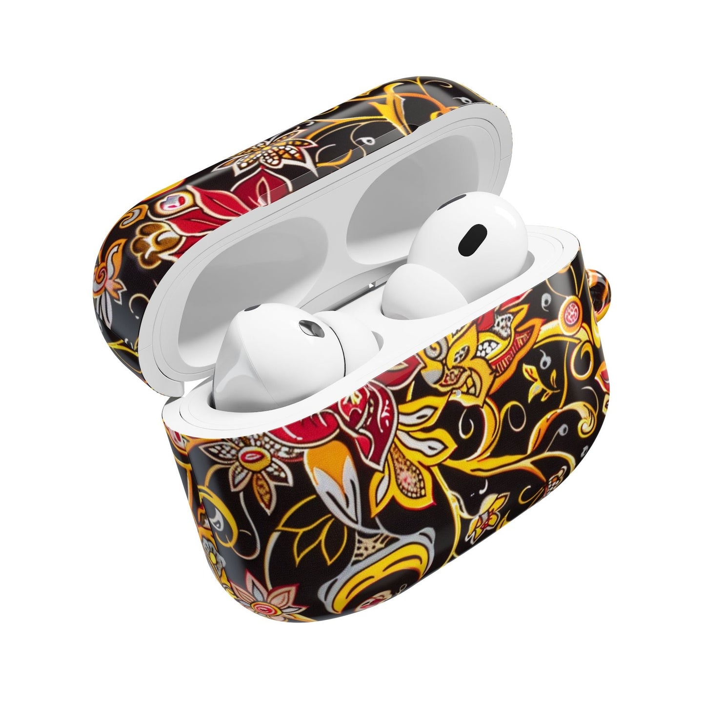 Floral Paisley AirPod Case — Black & Gold Decorative Protective Cover - DIGITAL X