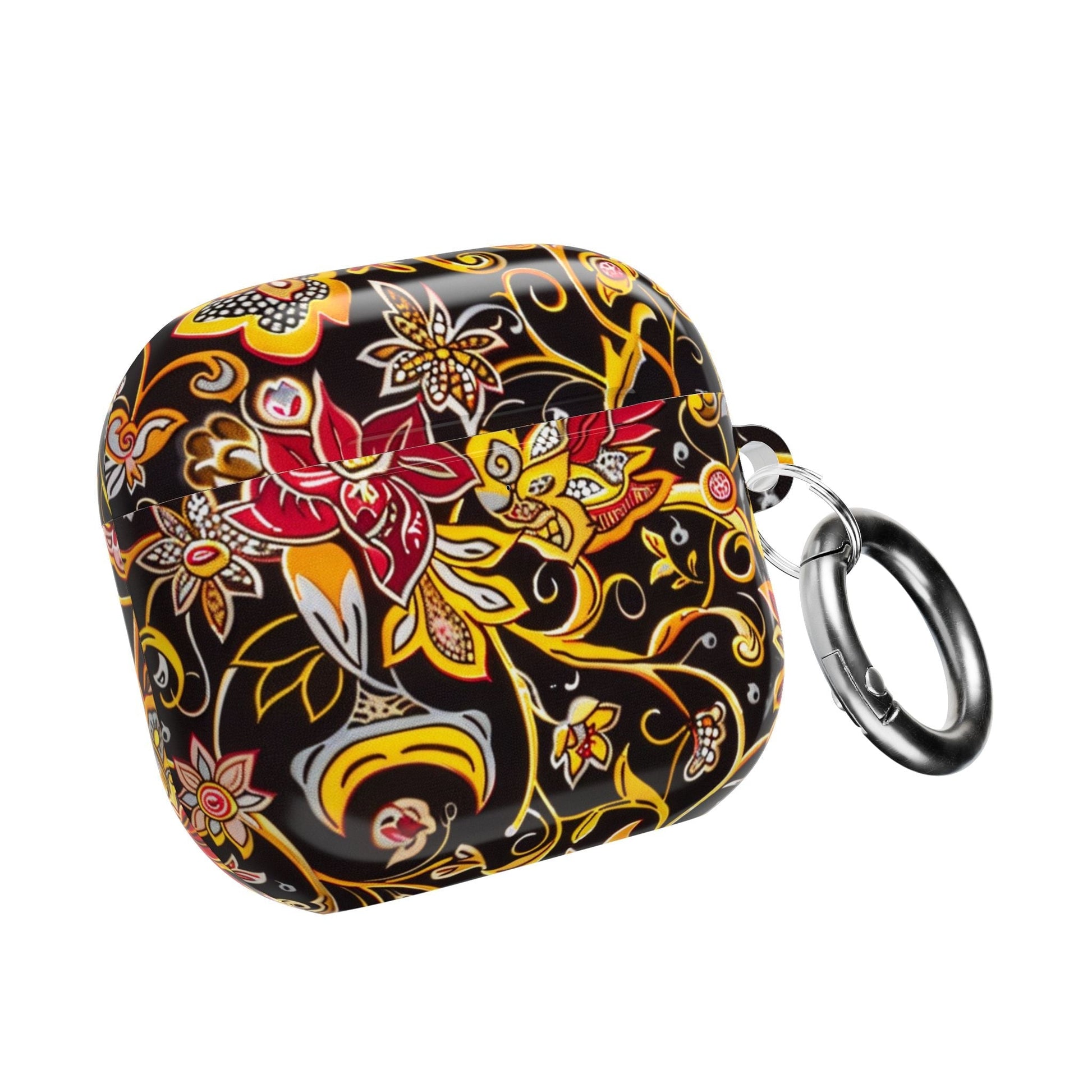 Floral Paisley AirPod Case — Black & Gold Decorative Protective Cover - DIGITAL X