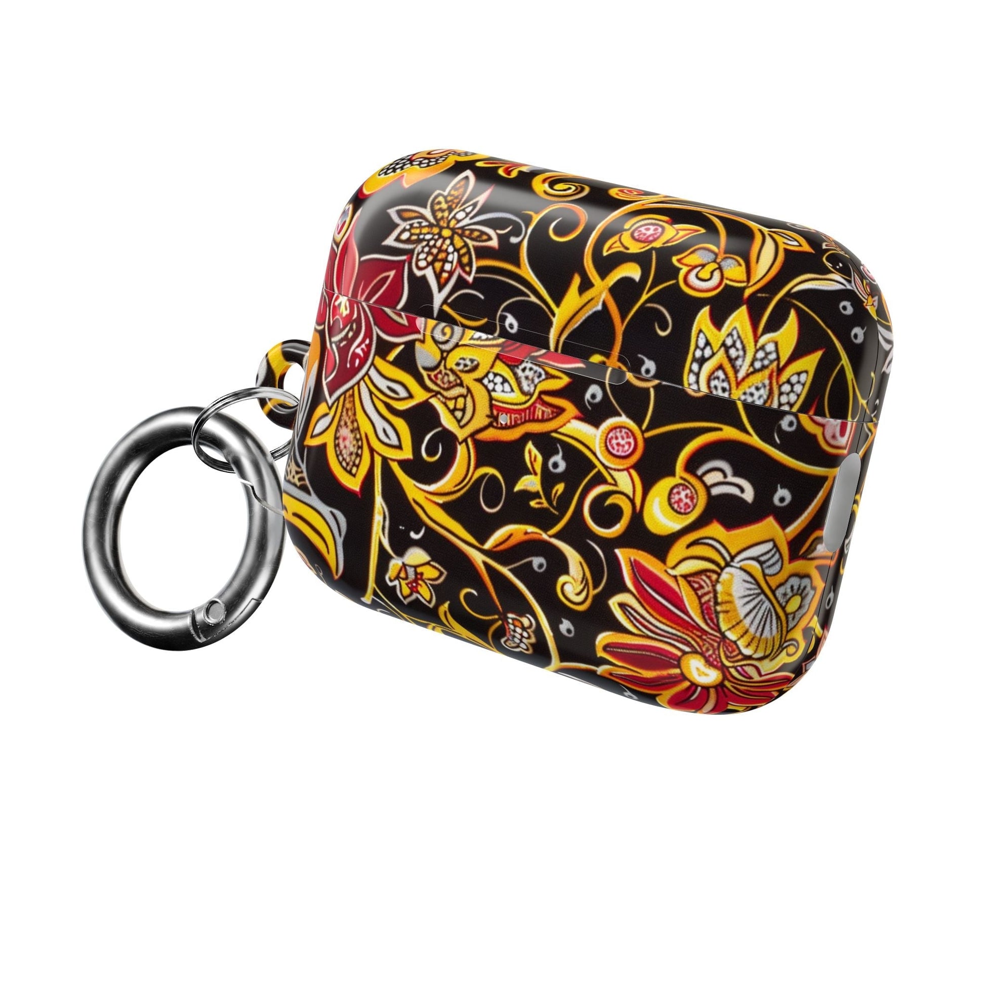 Floral Paisley AirPod Case — Black & Gold Decorative Protective Cover - DIGITAL X