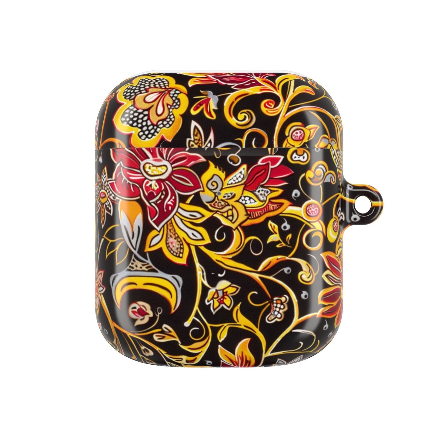 Floral Paisley AirPod Case — Black & Gold Decorative Protective Cover - DIGITAL X