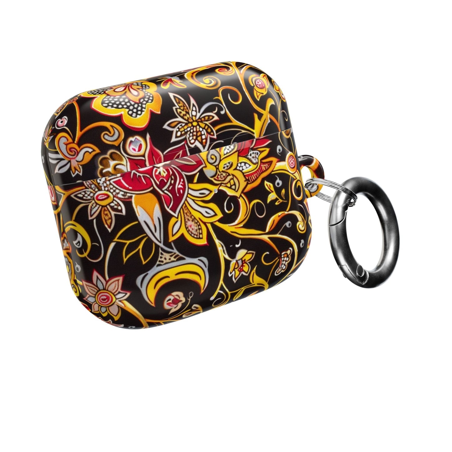 Floral Paisley AirPod Case — Black & Gold Decorative Protective Cover - DIGITAL X