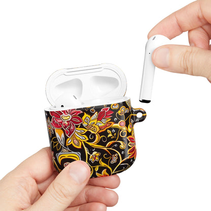 Floral Paisley AirPod Case — Black & Gold Decorative Protective Cover - DIGITAL X