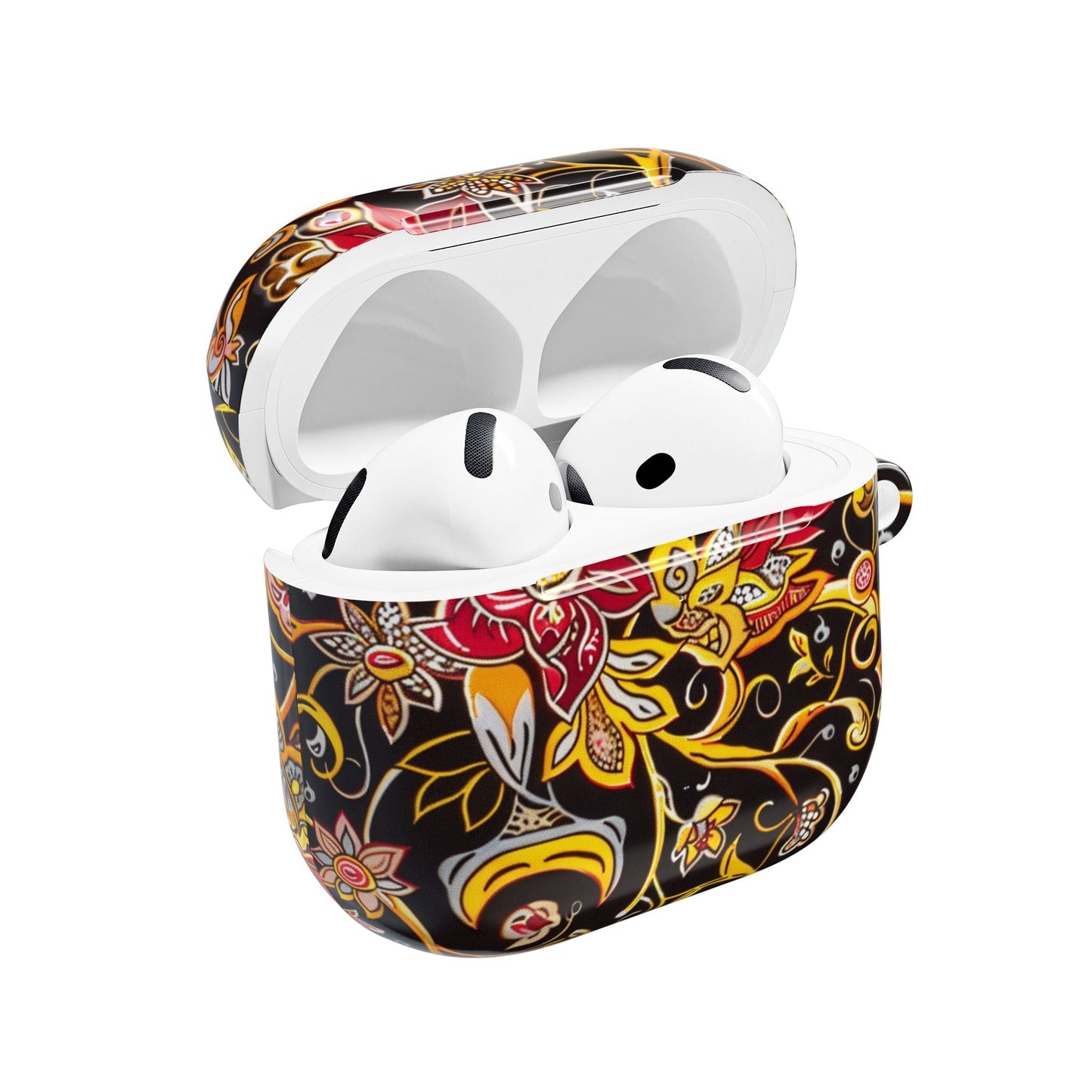 Floral Paisley AirPod Case — Black & Gold Decorative Protective Cover - DIGITAL X