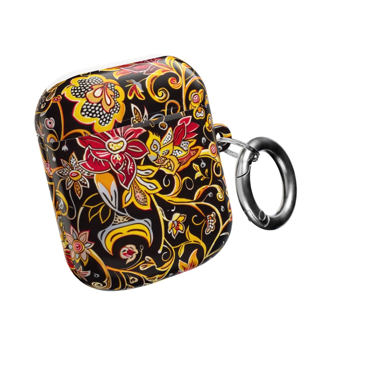 Floral Paisley AirPod Case — Black & Gold Decorative Protective Cover - DIGITAL X