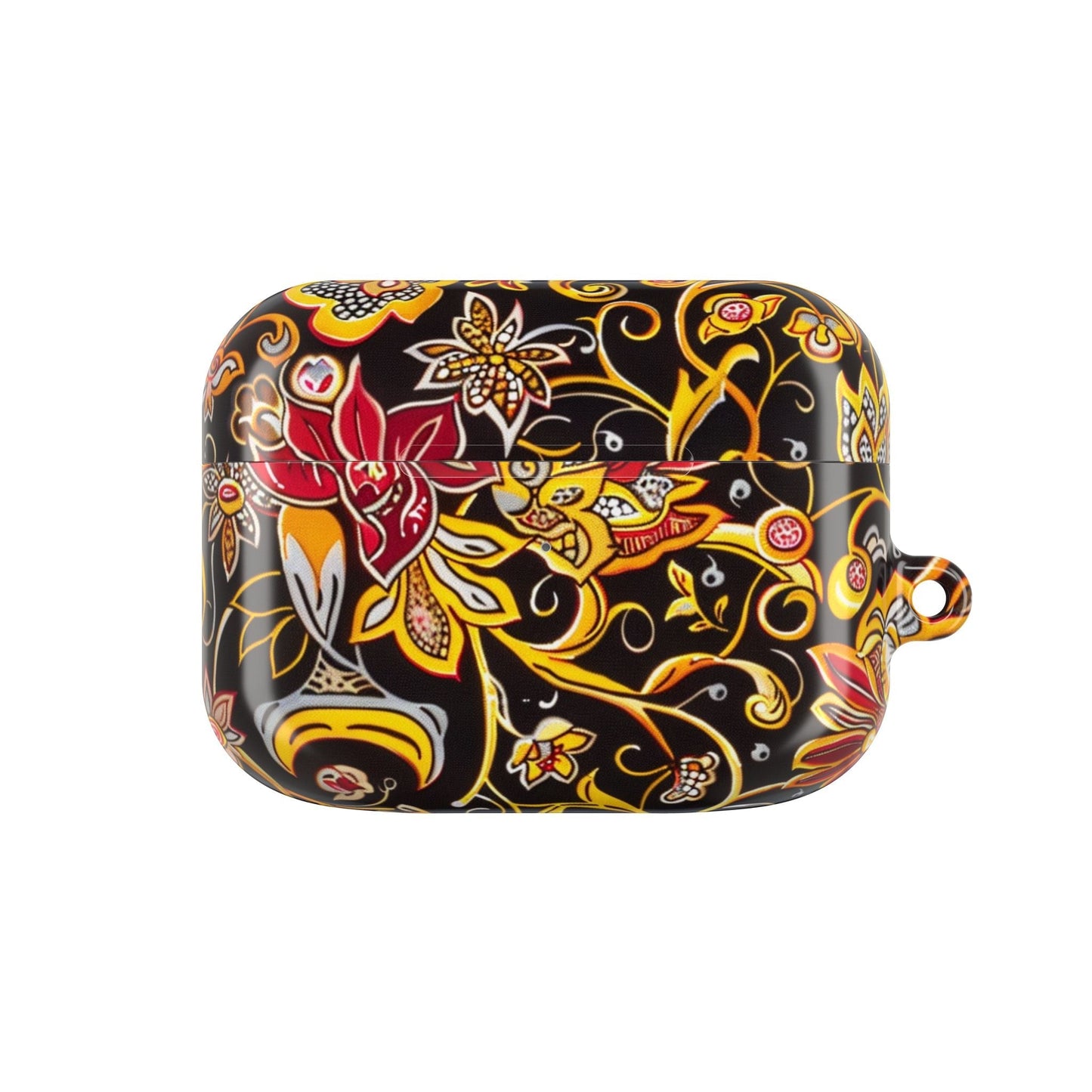 Floral Paisley AirPod Case — Black & Gold Decorative Protective Cover - DIGITAL X