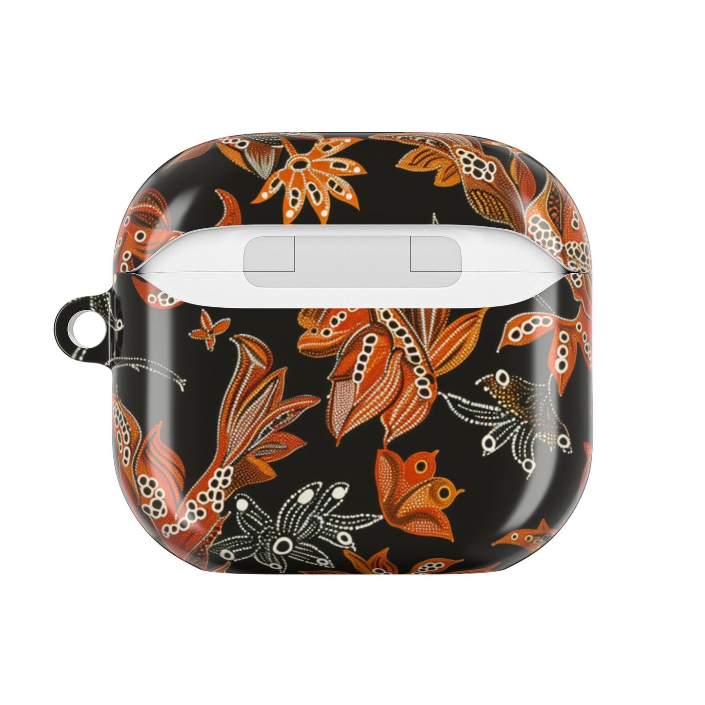 Floral Paisley AirPod Case – Black & Orange Decorative Cover - DIGITAL X