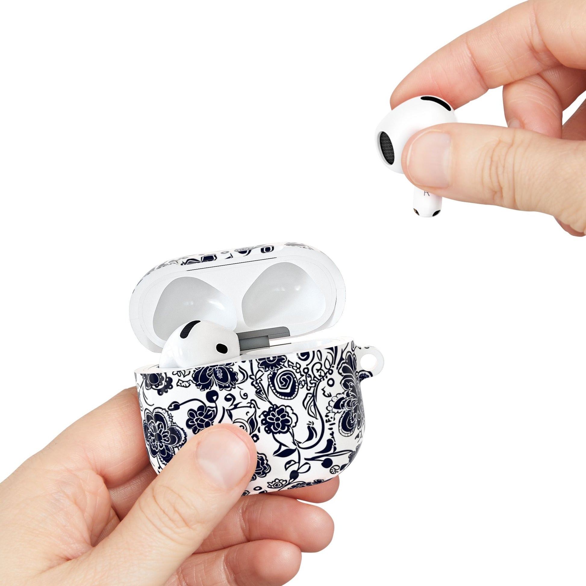 Floral Paisley AirPod Case – Black & White Protective Charging Case - DIGITAL X