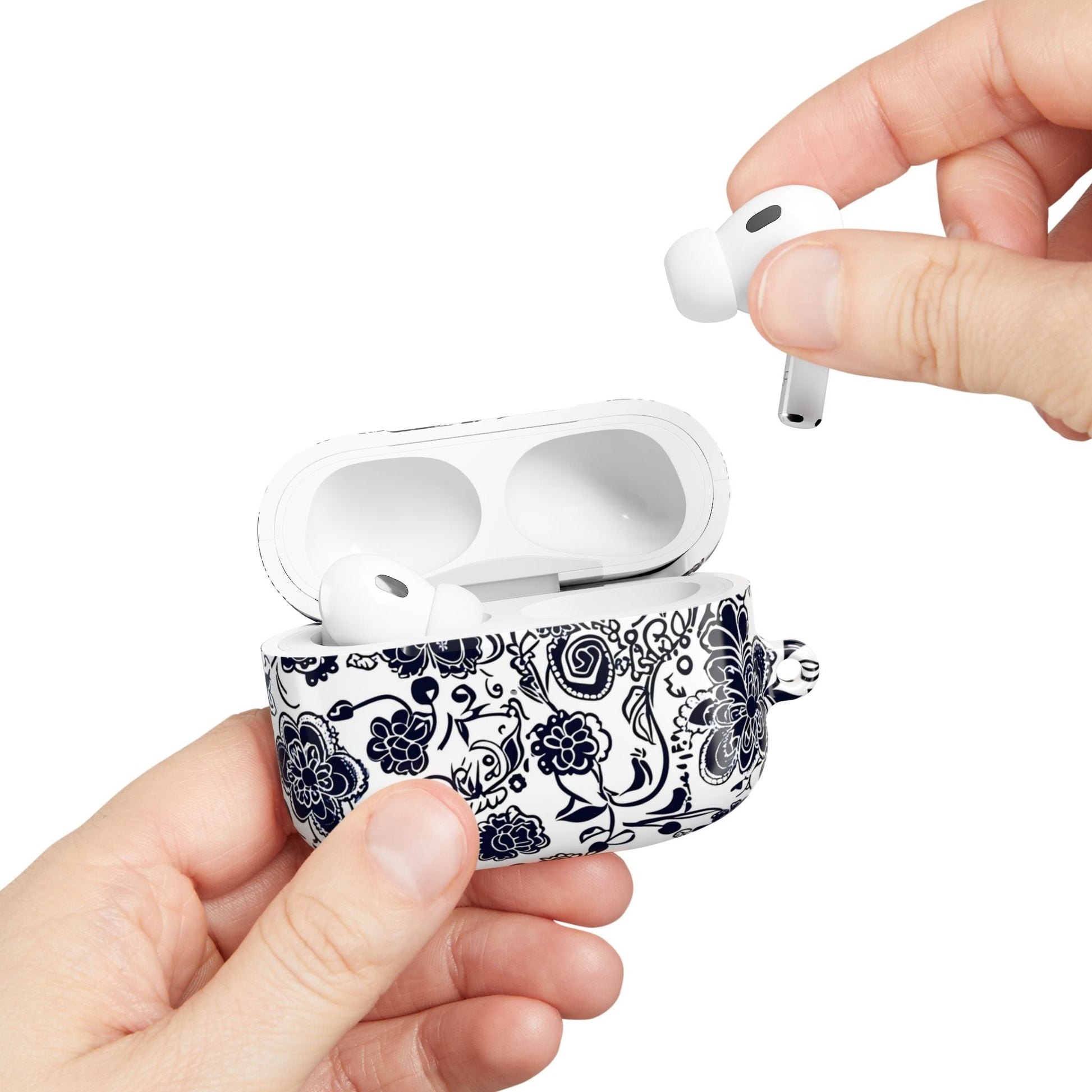 Floral Paisley AirPod Case – Black & White Protective Charging Case - DIGITAL X