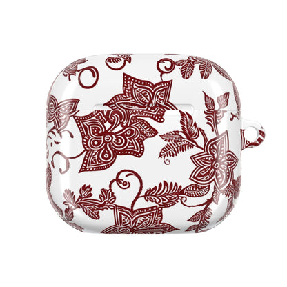 Floral Paisley AirPod Case — Burgundy Vintage Pattern - DIGITAL X