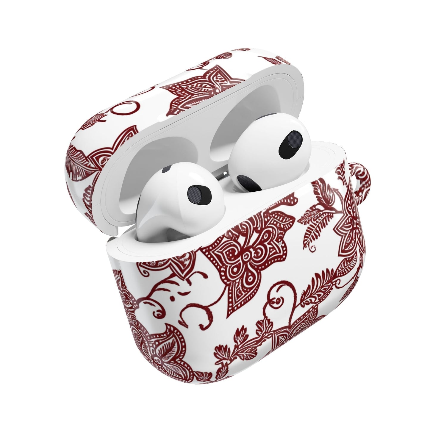 Floral Paisley AirPod Case — Burgundy Vintage Pattern - DIGITAL X