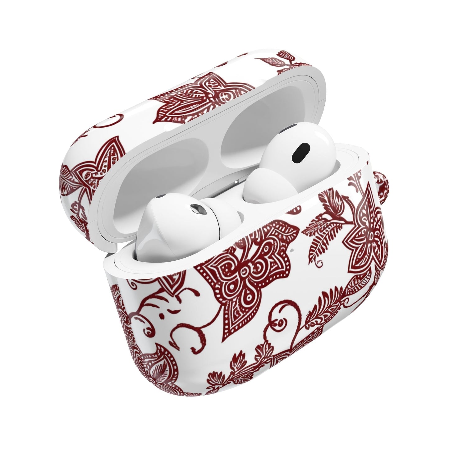 Floral Paisley AirPod Case — Burgundy Vintage Pattern - DIGITAL X