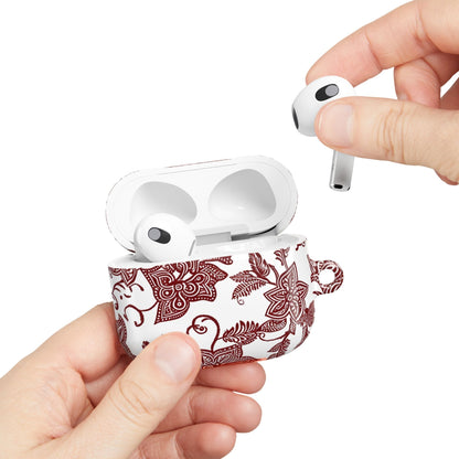 Floral Paisley AirPod Case — Burgundy Vintage Pattern - DIGITAL X