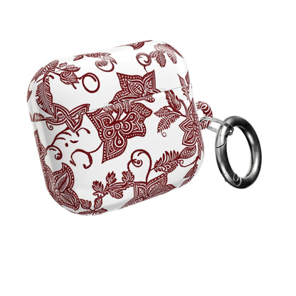Floral Paisley AirPod Case — Burgundy Vintage Pattern - DIGITAL X