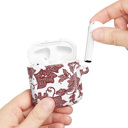 Floral Paisley AirPod Case — Burgundy Vintage Pattern - DIGITAL X
