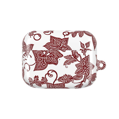 Floral Paisley AirPod Case — Burgundy Vintage Pattern - DIGITAL X