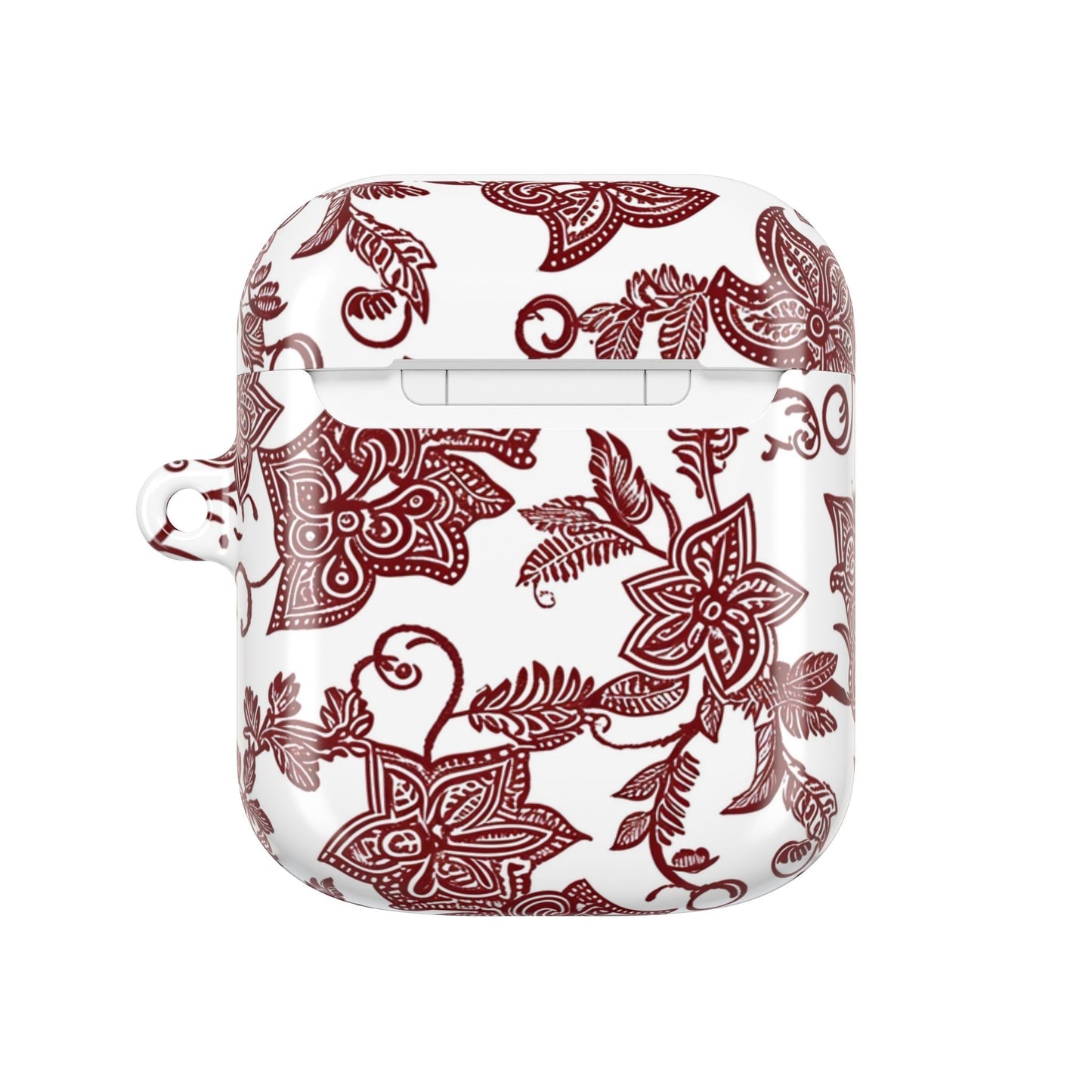 Floral Paisley AirPod Case — Burgundy Vintage Pattern - DIGITAL X