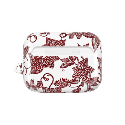 Floral Paisley AirPod Case — Burgundy Vintage Pattern - DIGITAL X