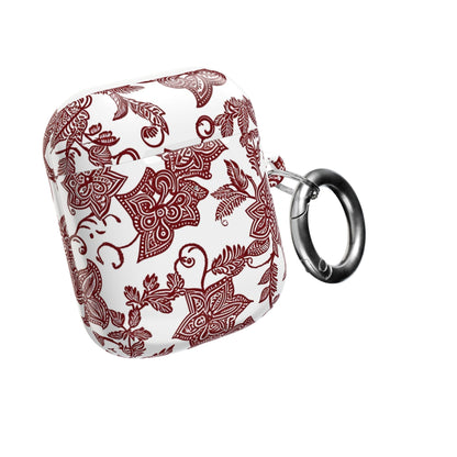 Floral Paisley AirPod Case — Burgundy Vintage Pattern - DIGITAL X