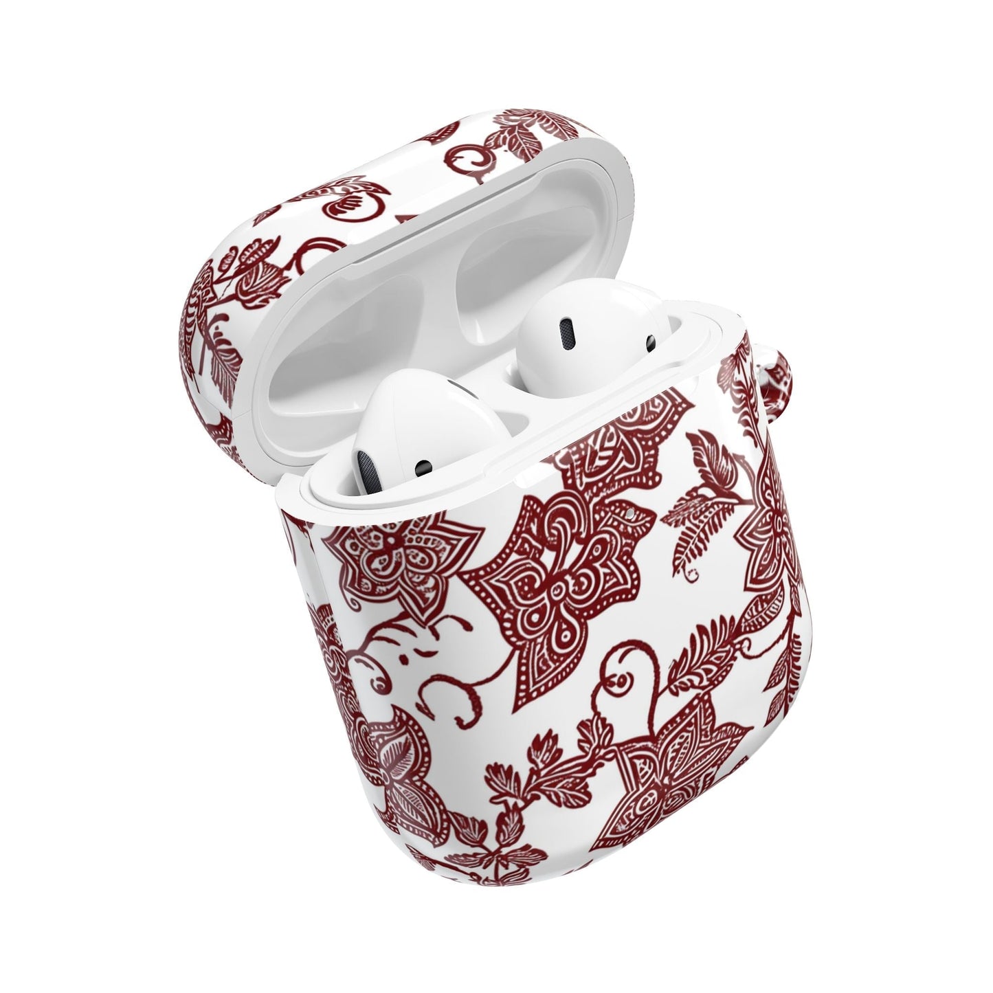 Floral Paisley AirPod Case — Burgundy Vintage Pattern - DIGITAL X
