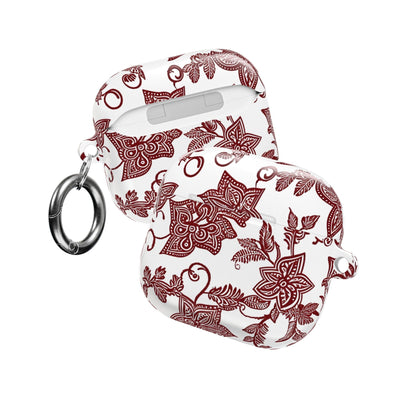 Floral Paisley AirPod Case — Burgundy Vintage Pattern - DIGITAL X