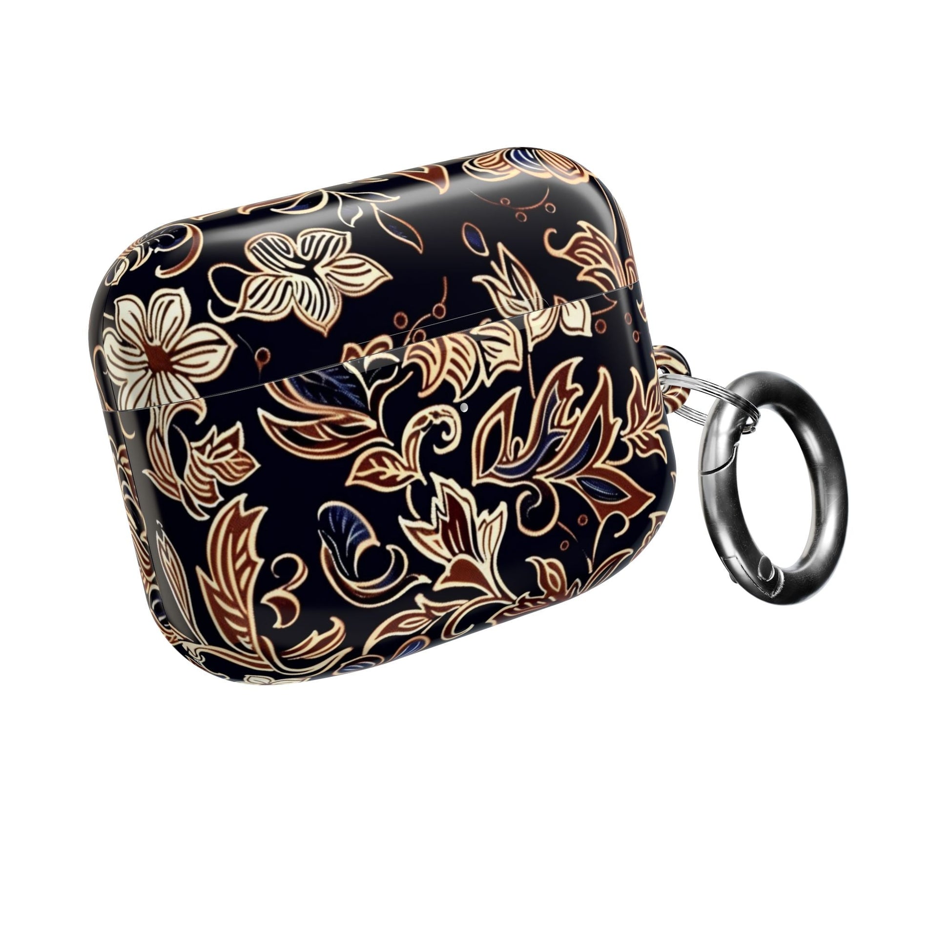 Floral Paisley AirPod Case — Elegant Black & Gold Protective Cover - DIGITAL X