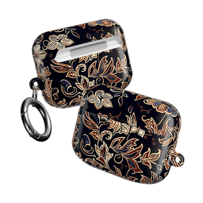 Floral Paisley AirPod Case — Elegant Black & Gold Protective Cover - DIGITAL X